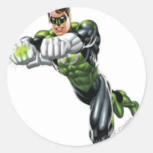 Green Lantern - Fully Rendered,  Both arms forward Classic Round Sticker