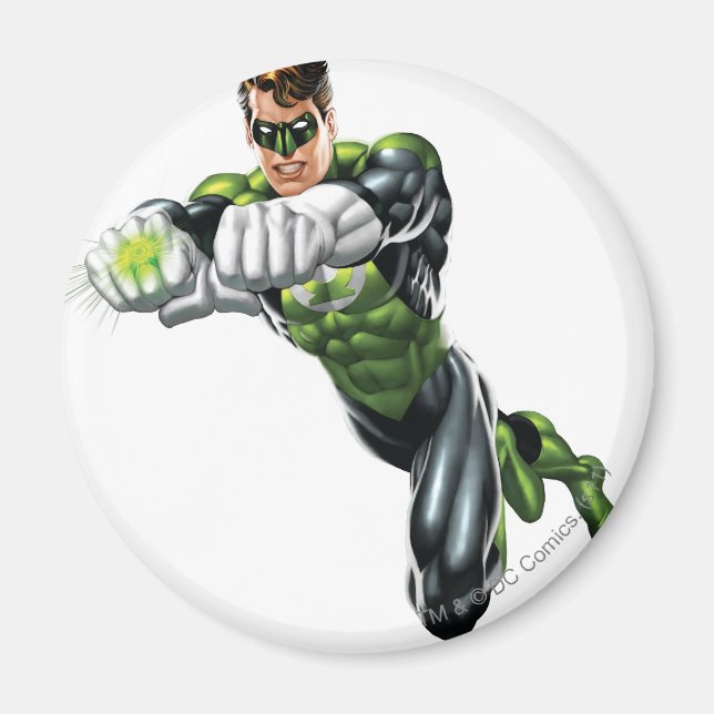 Green Lantern - Fully Rendered,  Both arms forward Magnet (Front)