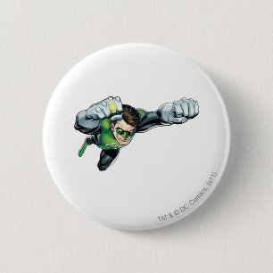 Green Lantern - Fully Rendered, Flying Right 6 Cm Round Badge
