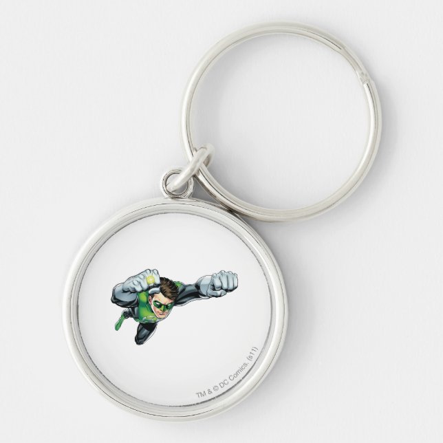 Green Lantern - Fully Rendered,  Flying Right Key Ring (Front)