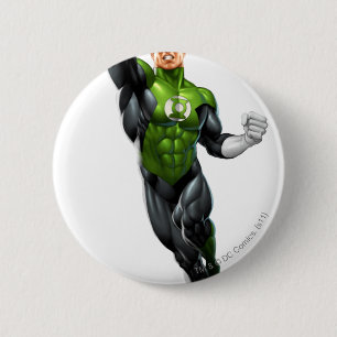 Green Lantern - Fully Rendered, Flying Up 6 Cm Round Badge