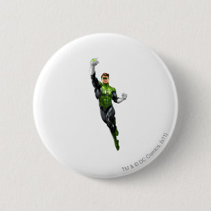 Green Lantern - Fully Rendered, Flying Up 6 Cm Round Badge