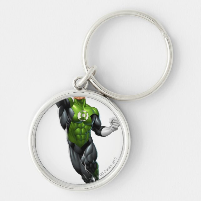 Green Lantern - Fully Rendered,  Flying Up Key Ring (Front)