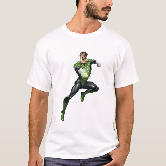 Green Lantern - Fully Rendered,  Jumping T-Shirt (Front)
