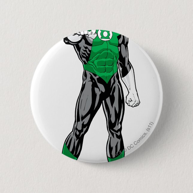 Green Lantern - Fully Rendered,  Standing 6 Cm Round Badge (Front)