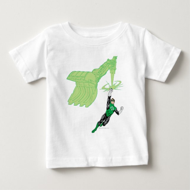 Green Lantern - Fully Rendered,  with machine Baby T-Shirt (Front)
