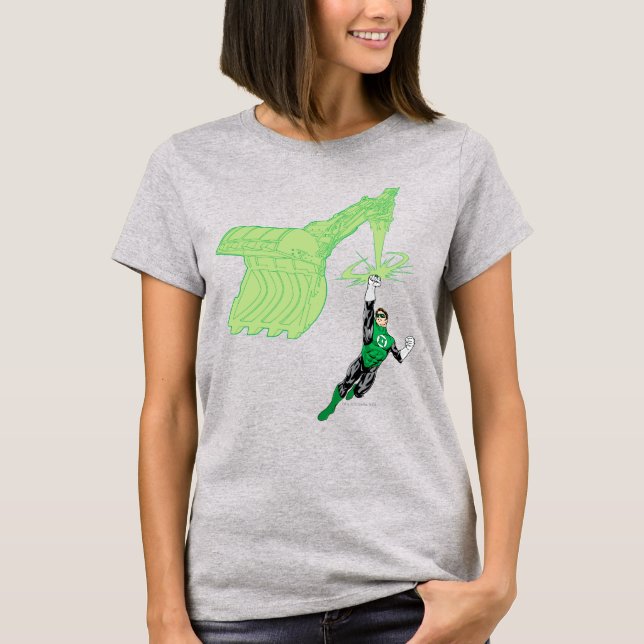 Green Lantern - Fully Rendered,  with machine T-Shirt (Front)