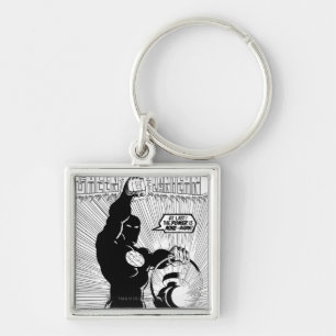 Green Lantern - Glowing Lantern, Black and White Key Ring