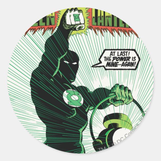 Green Lantern - Glowing Lantern Classic Round Sticker (Front)