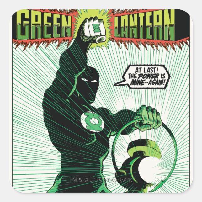 Green Lantern - Glowing Lantern Square Sticker (Front)