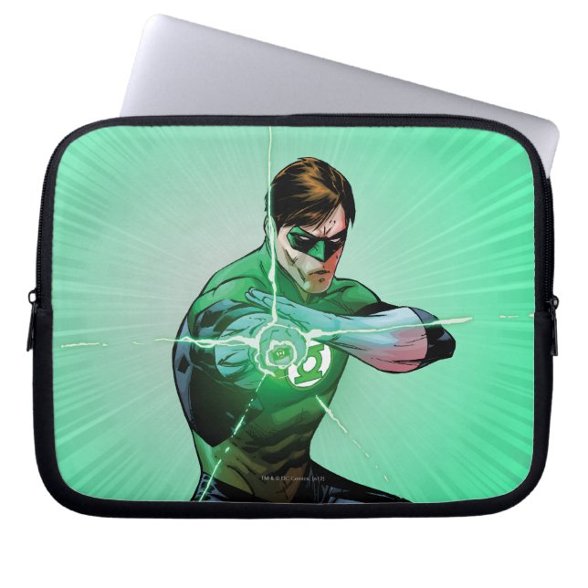 Green Lantern & Glowing Ring Laptop Sleeve (Front)
