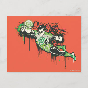 Green Lantern Graffiti Character Postcard