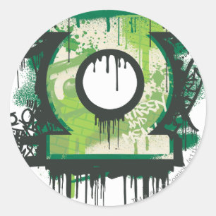 Green Lantern Graffiti Symbol Classic Round Sticker