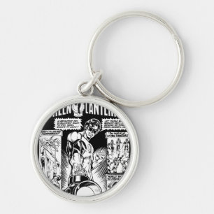 Green Lantern  - Green Shaded Comic, Black and Whi Key Ring