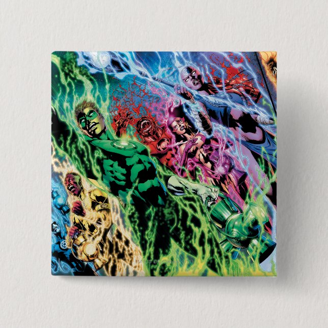 Green Lantern Group - Colour 15 Cm Square Badge (Front)