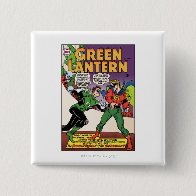 Green Lantern in the ring 15 Cm Square Badge (Front)
