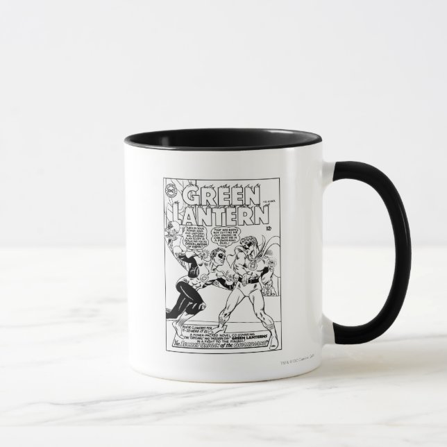 Green Lantern in the ring, Black and White Mug (Right)