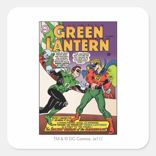 Green Lantern in the ring Square Sticker (Front)