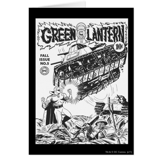 Green Lantern in the trenches, Black and White (Front)