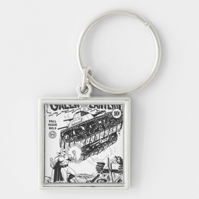 Green Lantern in the trenches, Black and White Key Ring (Front)