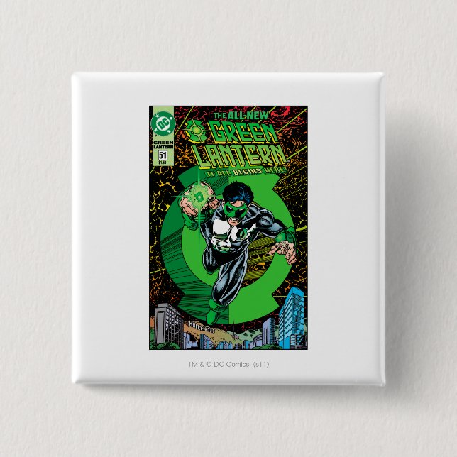 Green Lantern - It all begins here 15 Cm Square Badge (Front)