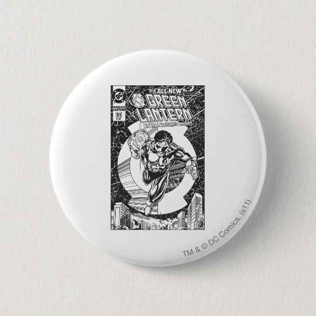 Green Lantern - It all begins here, Black and Whit 6 Cm Round Badge (Front)