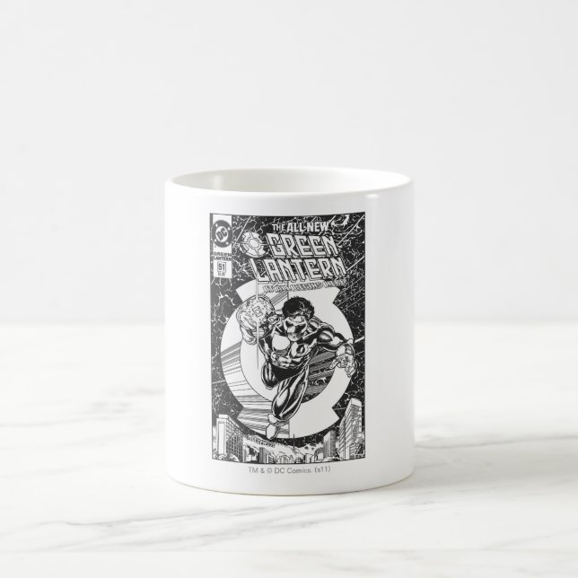 Green Lantern - It all begins here, Black and Whit Coffee Mug (Center)