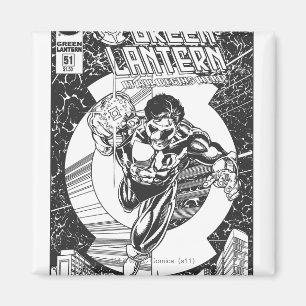 Green Lantern - It all begins here, Black and Whit Magnet