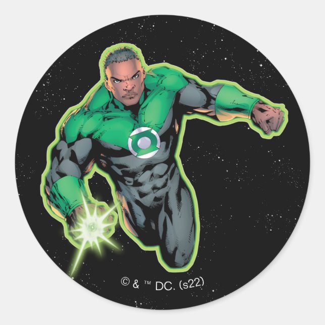 Green Lantern John Stewart Classic Round Sticker (Front)