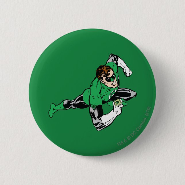 Green Lantern Leap Right 6 Cm Round Badge (Front)