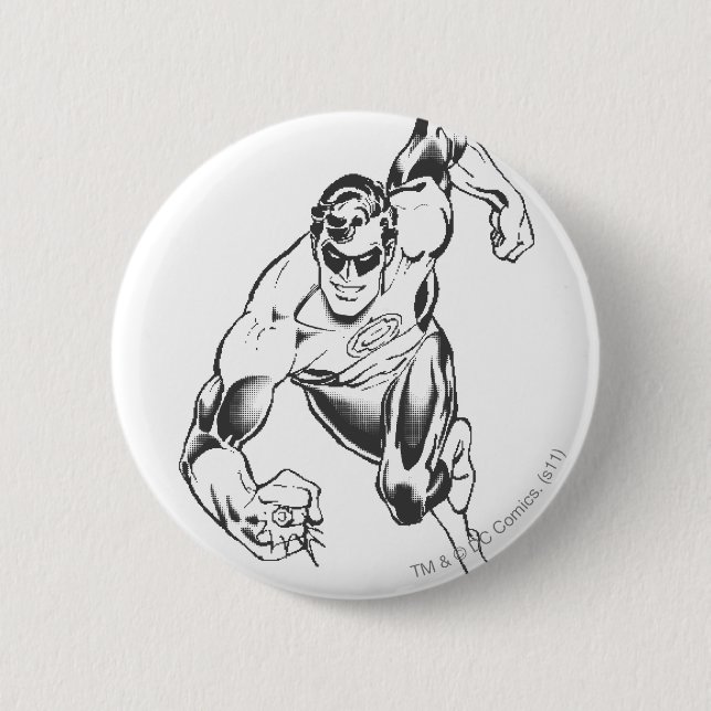 Green Lantern Leaps Forward 6 Cm Round Badge (Front)