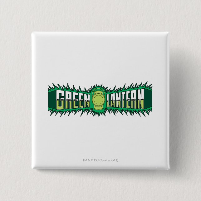 Green Lantern Logo - Green Flames 15 Cm Square Badge (Front)