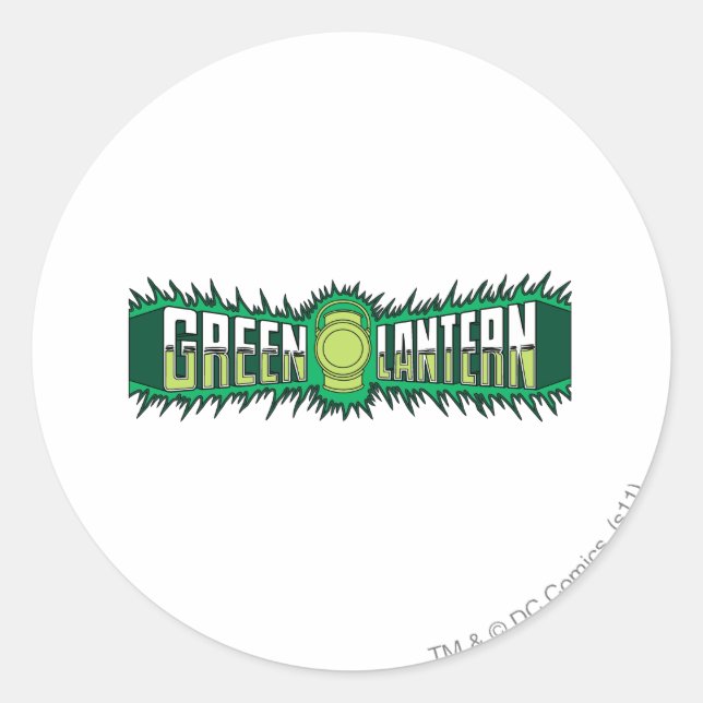 Green Lantern Logo - Green Flames Classic Round Sticker (Front)