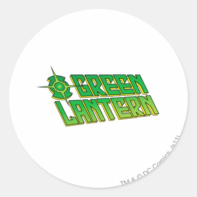 Green Lantern Logo - Slanted Classic Round Sticker (Front)