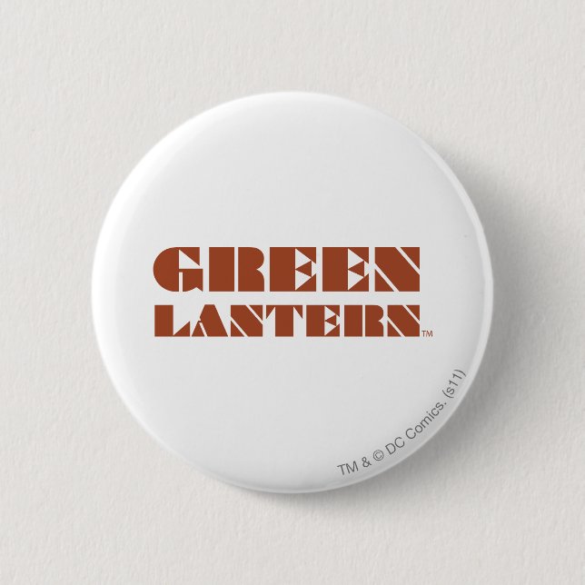 Green Lantern Logo - Tan 6 Cm Round Badge (Front)