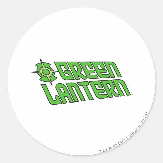 Green Lantern Logo Tilted Classic Round Sticker (Front)