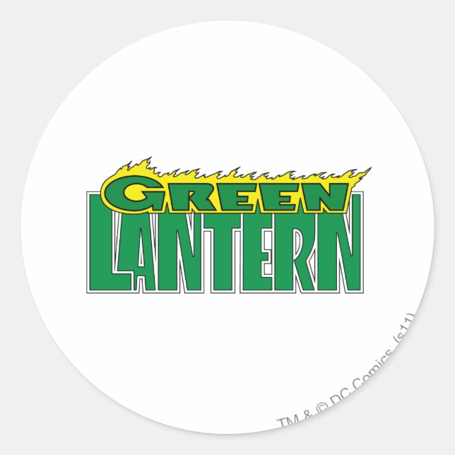Green Lantern Logo - Yellow Flames Classic Round Sticker (Front)
