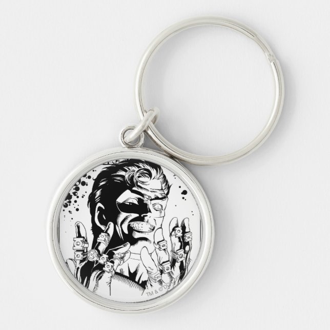 Green Lantern  - Many Rings, Black and White Key Ring (Front)