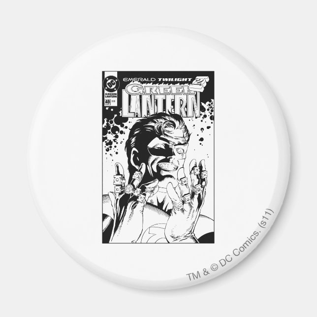 Green Lantern  - Many Rings, Black and White Magnet (Front)