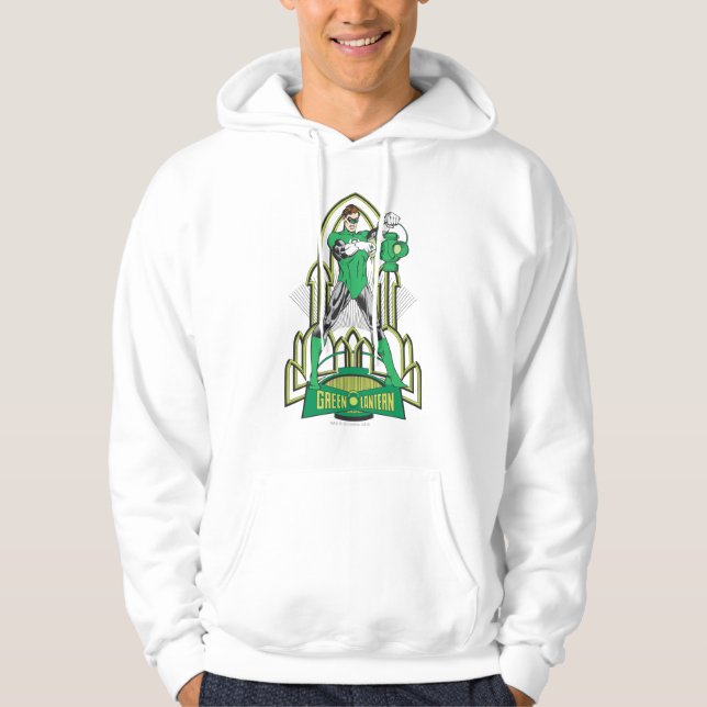 Green Lantern on decorative background Hoodie (Front)