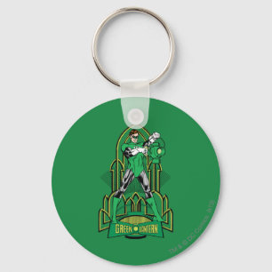 Green Lantern on decorative background Key Ring