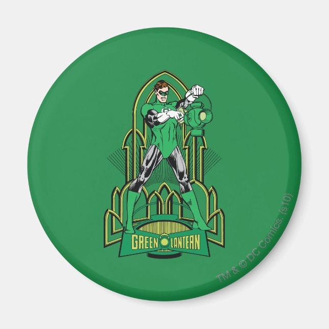 Green Lantern on decorative background Magnet (Front)