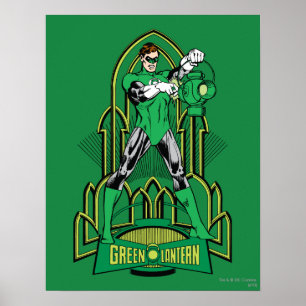 Green Lantern on decorative background Poster