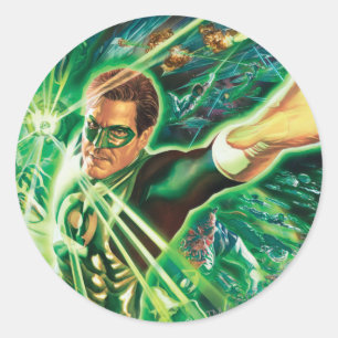 Green Lantern Painting Classic Round Sticker