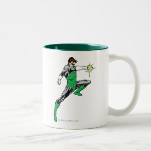 Green Lantern Pointing Ring Two-Tone Coffee Mug