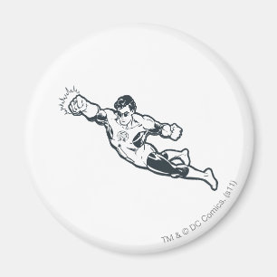 Green Lantern Punches BW Magnet