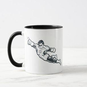 Green Lantern Punches BW Mug