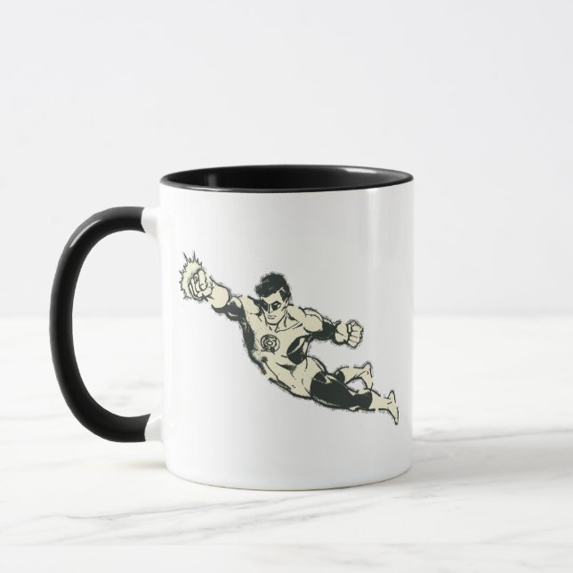 Green Lantern Punches Grunge Mug (Left)