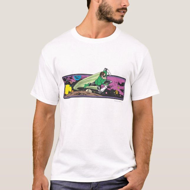 Green Lantern Races Thru Space T-Shirt (Front)