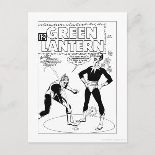 Green Lantern Removes Ring, Black and White Postcard